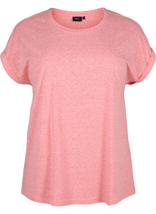Gemêleerd T-shirt met korte mouwen, Living Coral Mel., Packshot image number 0
