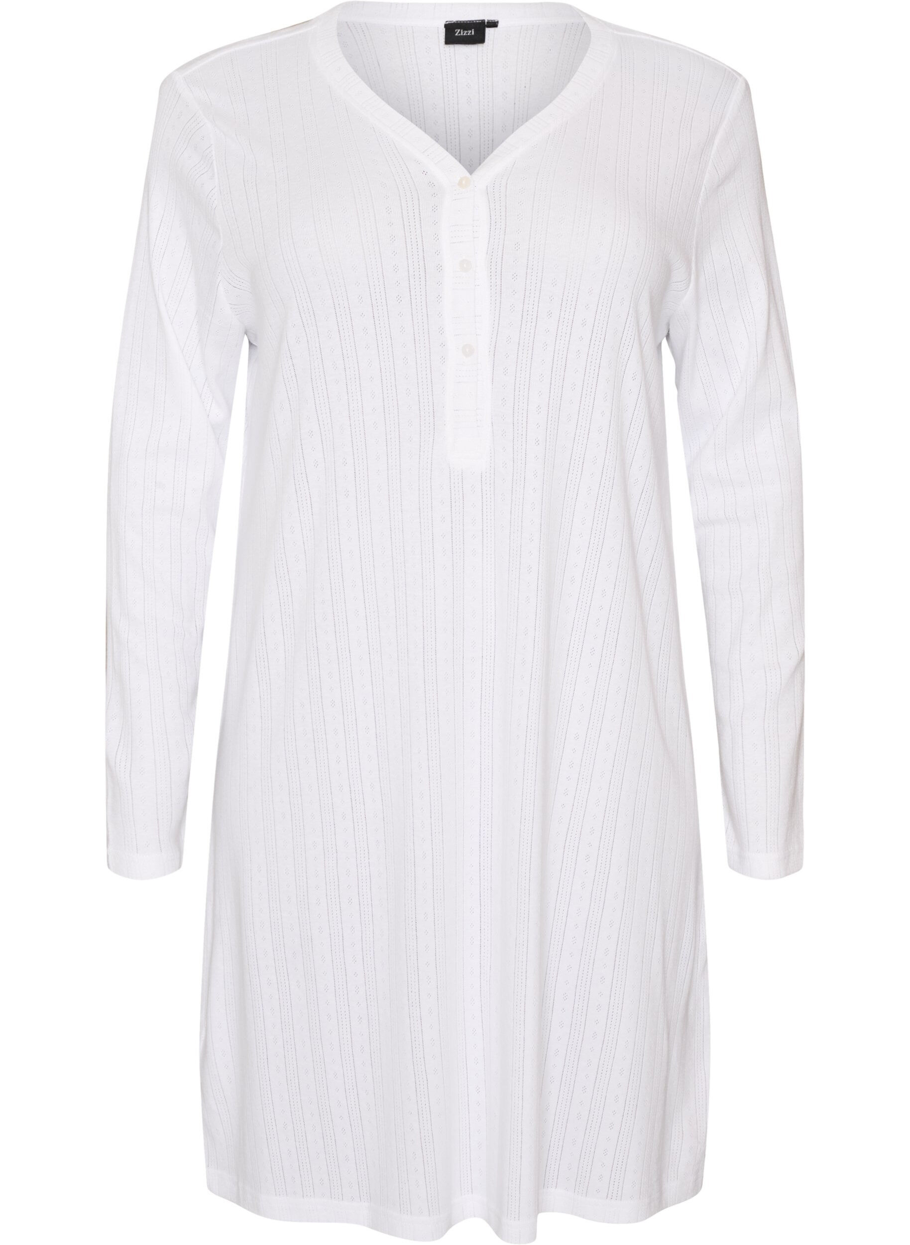 ZizziNuisette en coton biologique avec broderie ajour&eacute;e, Blanc, Packshot image number 0