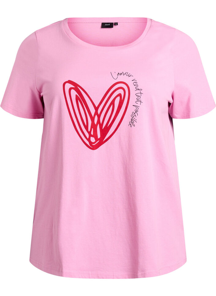 T-shirt en coton avec motif, Begonia P. w. Heart, Packshot image number 0