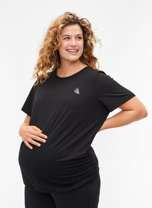 T-shirt d'entraînement de grossesse, Black, Model image number 0