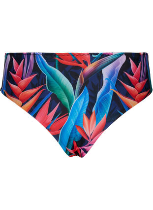 Bikinibroekje met print en hoge taille, Bright Leaf, Packshot image number 1