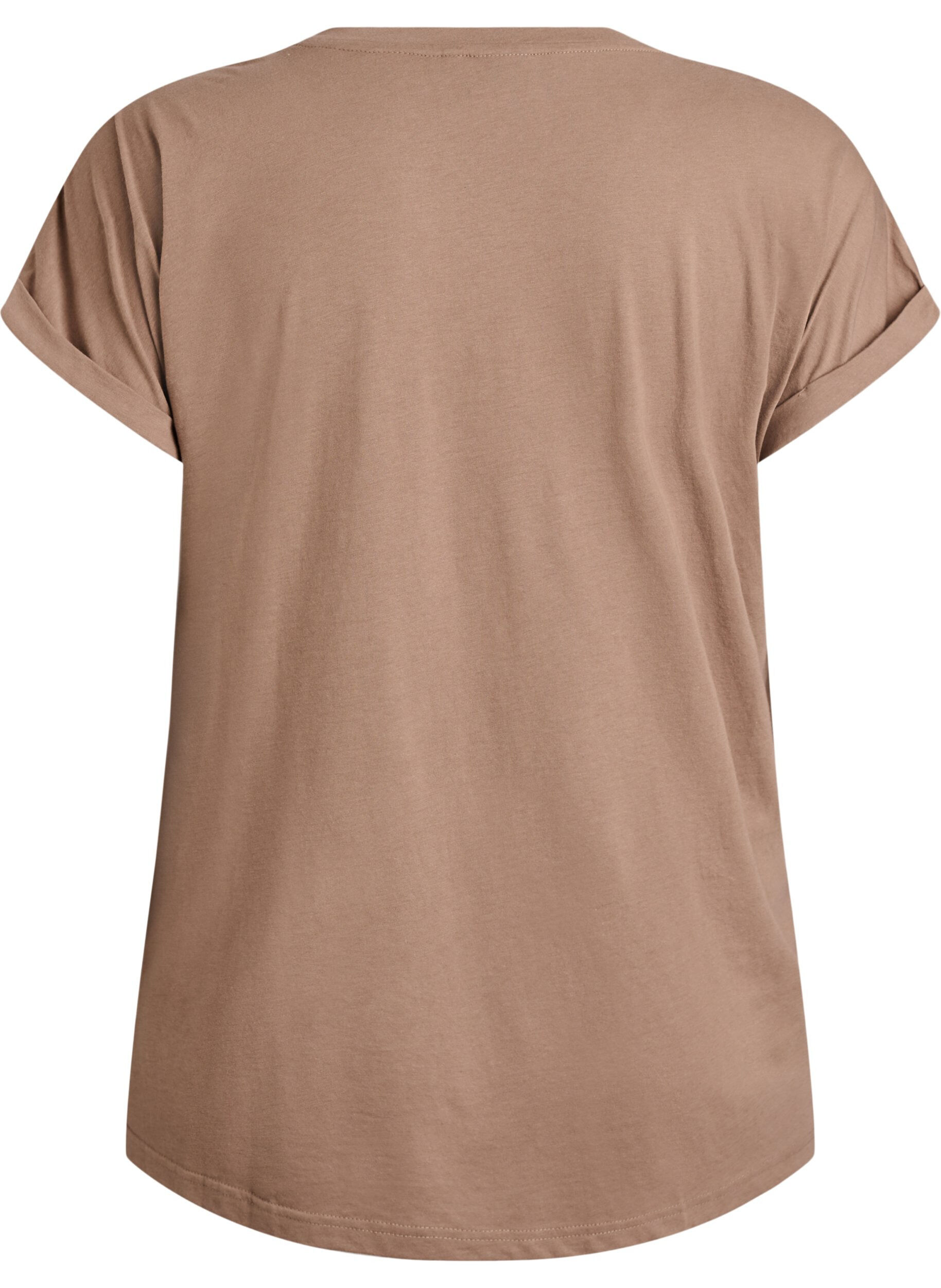 ZizziT-shirt &agrave; manches courtes en coton m&eacute;lang&eacute;, Marron, Packshot image number 1