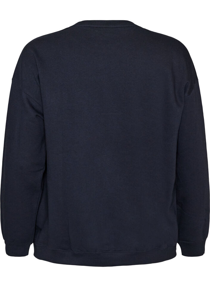 Sweatshirt met tekstprint, Blauw, Packshot image number 1