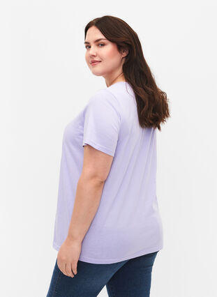 T-shirt en coton avec texte imprimé, Lavender W. Chicago, Model image number 1