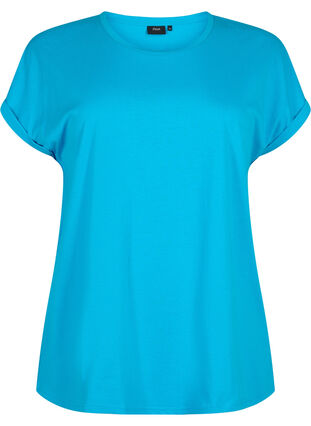 T-shirt met korte mouwen van katoenmix, Hawaiian Ocean, Packshot image number 0