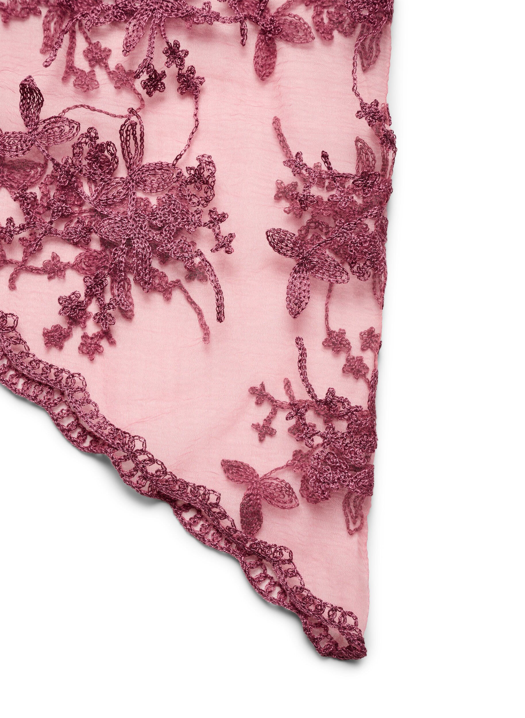 Zizzi&Eacute;charpe triangulaire en dentelle, Bordeaux, Packshot image number 1