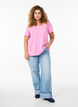 Effen basic katoenen T-shirt, Roze, Model image number 1