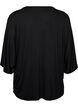 Jersey blouse met halflange ballonmouwen, Zwart, Packshot image number 1