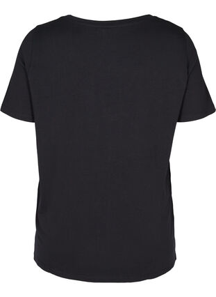 T-shirt en coton à paillettes, Black w Excla, Packshot image number 1