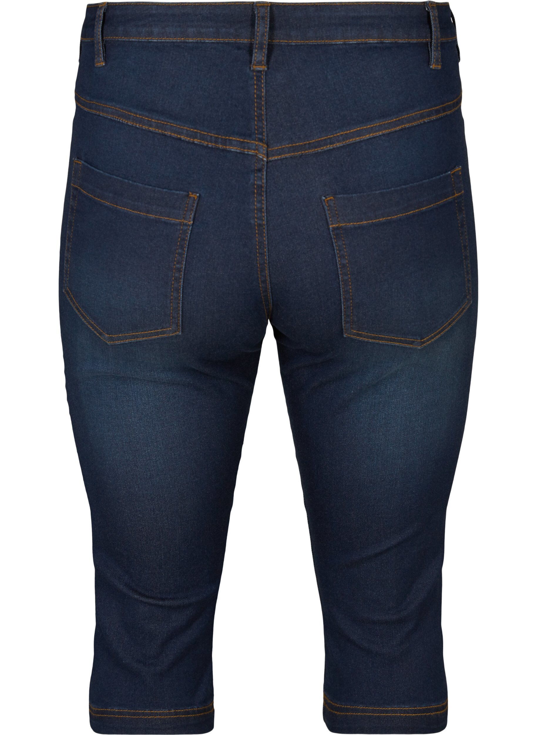 Zizzi Jean coupe slim Emily capri, Bleu, Packshot image number 1
