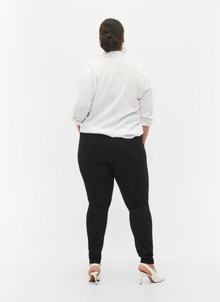 Super slanke Amy jeans met stud detail, Black, Model image number 1