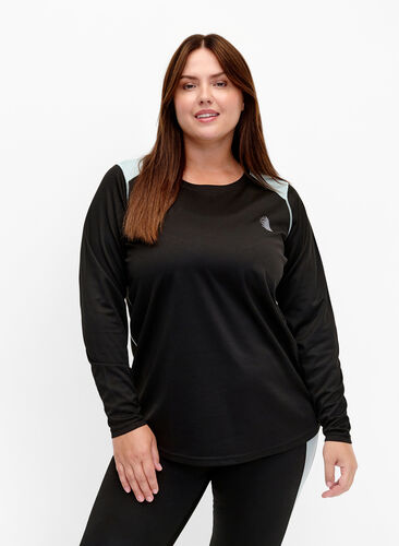 Ski-onderhemd met kleurenblok, Black w. Gray Mist, Model image number 0