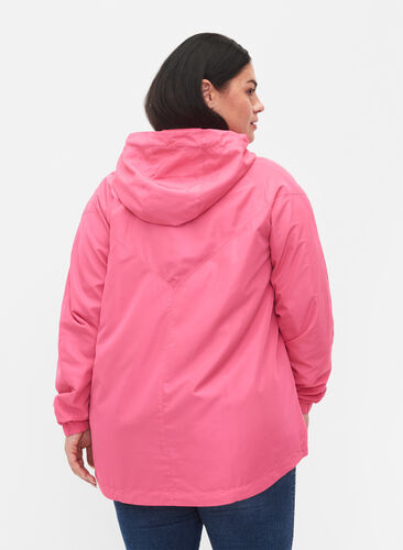 Veste courte avec capuche et bas réglable, Hot Pink, Model image number 1