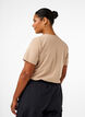 Basic katoenen T-shirt met ronde hals, Beige, Model image number 2
