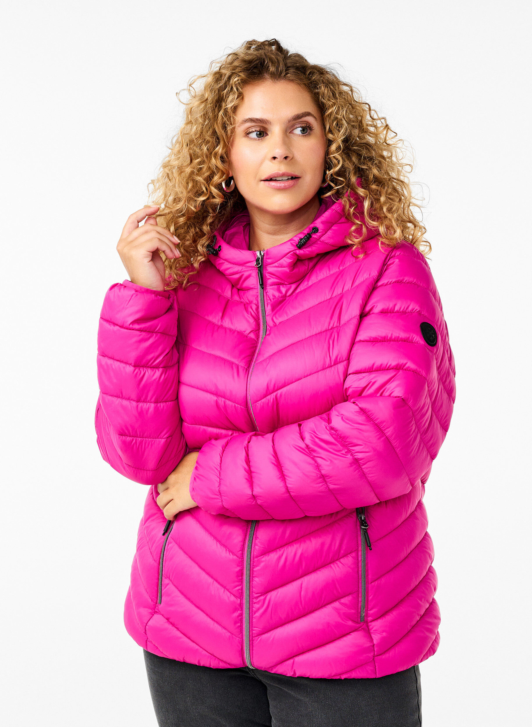 Veste l&eacute;g&egrave;re &agrave; capuche, Rose, Model