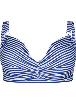 Soutien-gorge de bikini imprimé avec armature, Blue Striped, Packshot image number 0