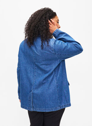 Denim blazer met zakken, Blue Denim, Model image number 1