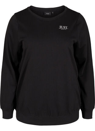 Gaaf sweatshirt met print, Black, Packshot image number 0