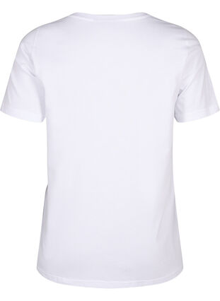 Katoenen T-shirt met tekstopdruk, B. White w. Flower, Packshot image number 1