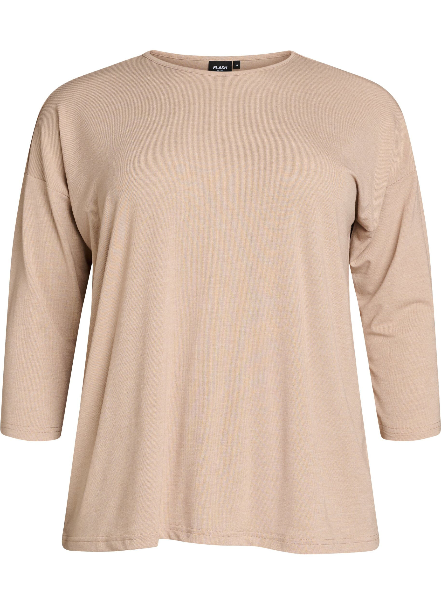 ZizziJersey blouse met 3/4 mouwen, Beige, Packshot image number 0