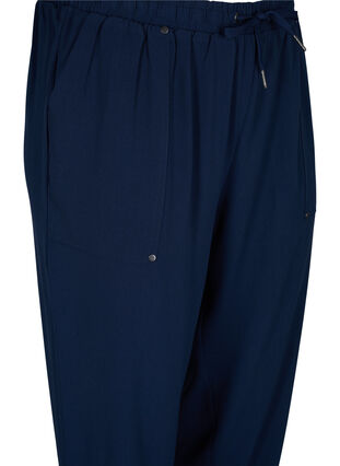 Pantalon avec poches et ourlet élastique, Navy Blazer, Packshot image number 2