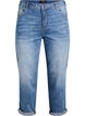7/8 jeans met oprolbare pijpen en hoge taille, Blauw, Packshot image number 0