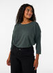Blouse en jersey avec manches 3/4, Vert fonc&eacute;, Model image number 0