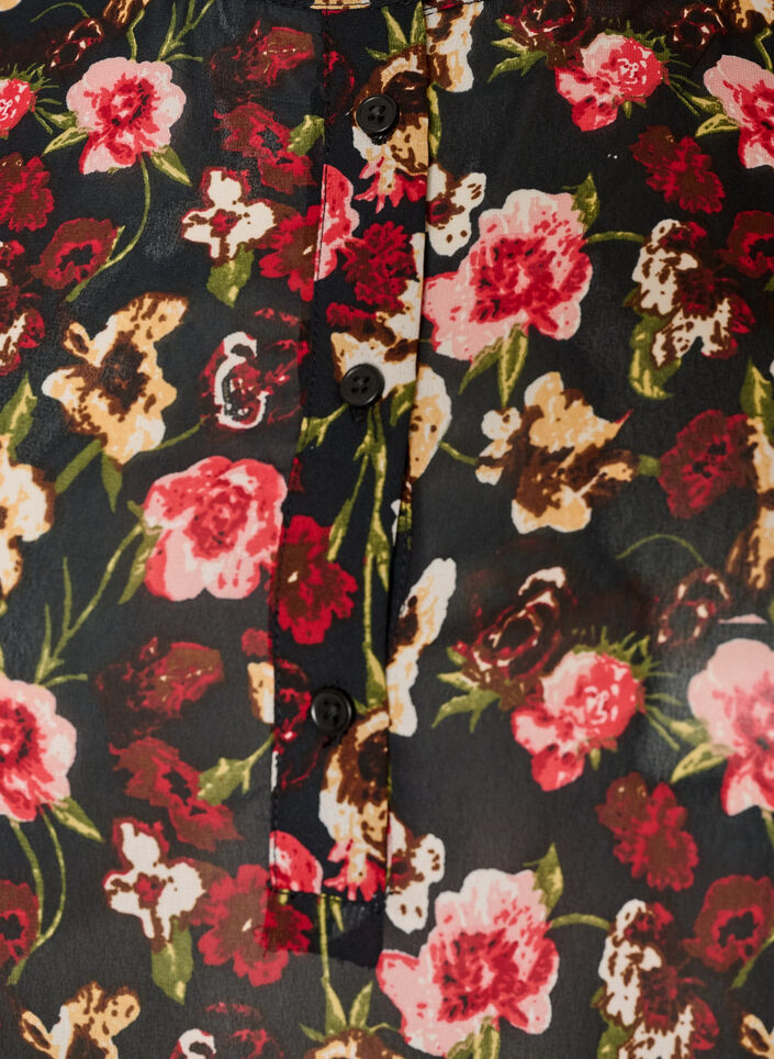 Blouse avec imprim&eacute; int&eacute;gral et patte de boutonnage courte, Rose, Packshot image number 2