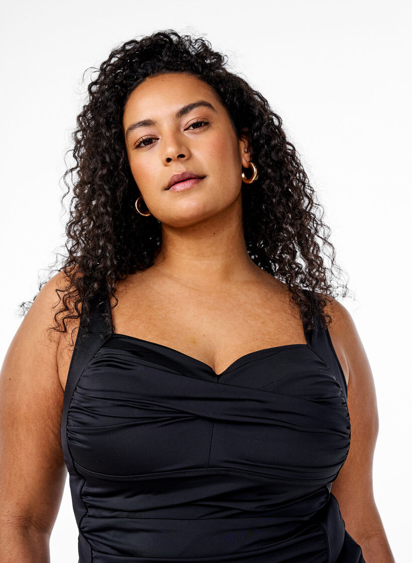 Tankini drap&eacute;, Noir, Model image number 2