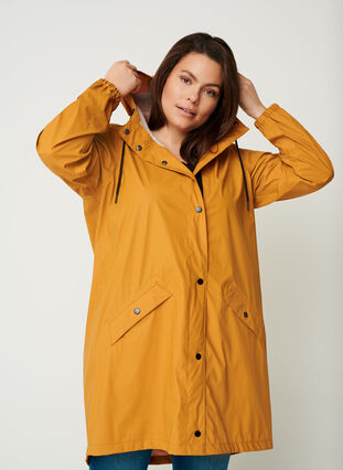 Imperméable à capuche avec coutures étanches, Spruce Yellow, Model image number 0