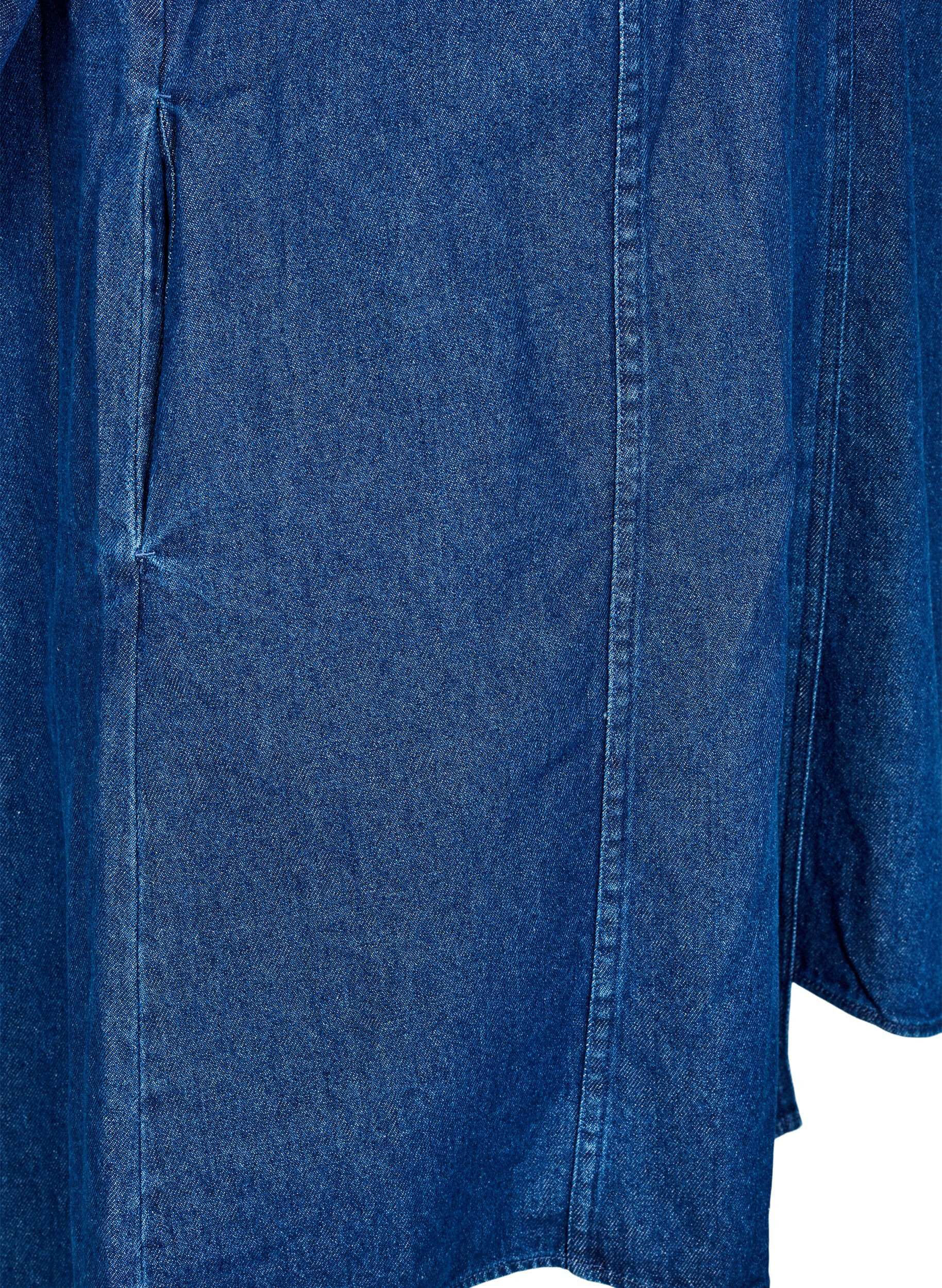 ZizziRobe courte en jean avec manches 3/4, Bleu, Packshot image number 3