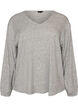Blouse en jersey c&ocirc;tel&eacute; avec col en V, Gris, Packshot image number 0
