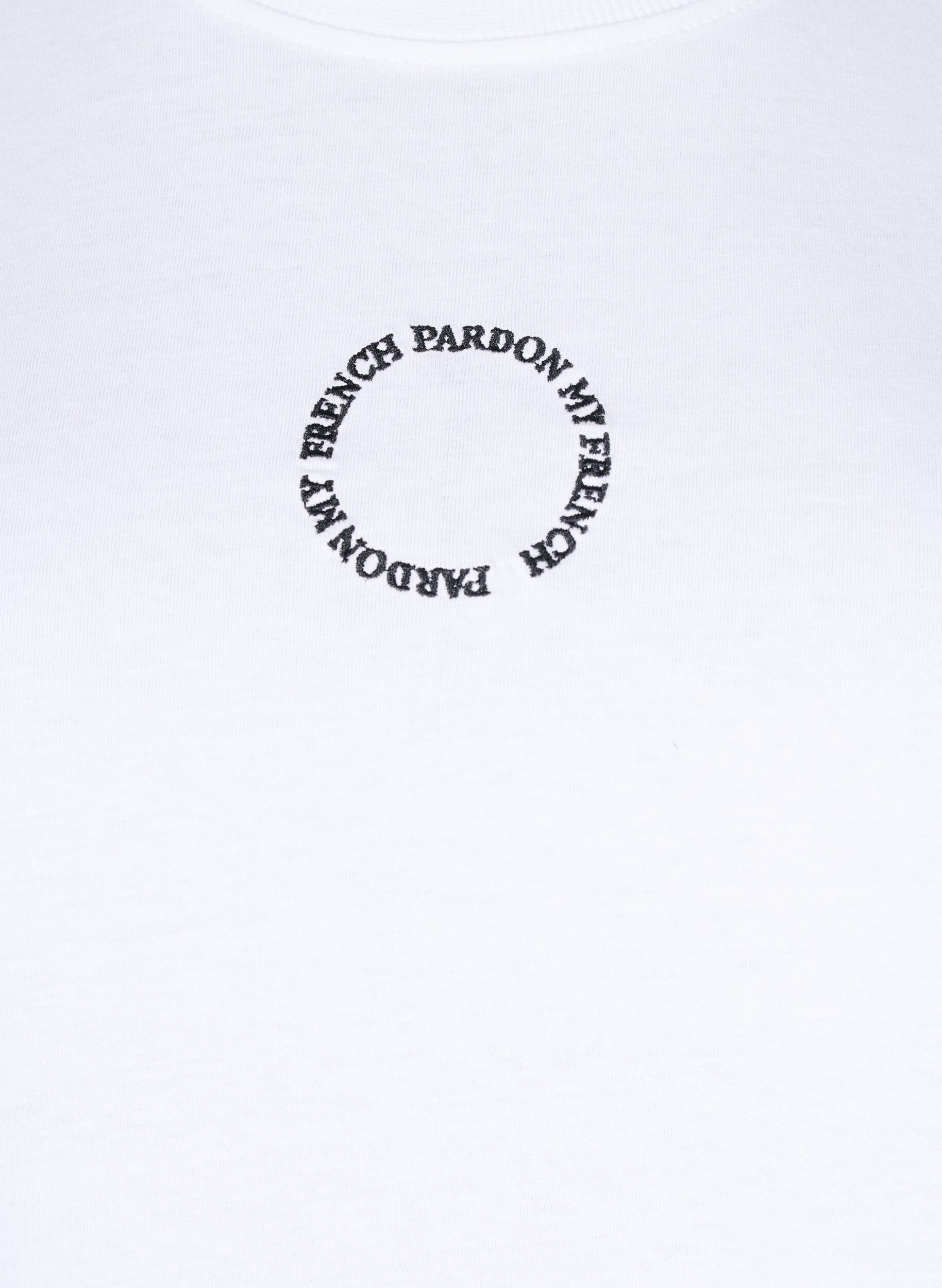 ZizziKatoenen T-shirt met borduursel details, Wit, Packshot image number 2