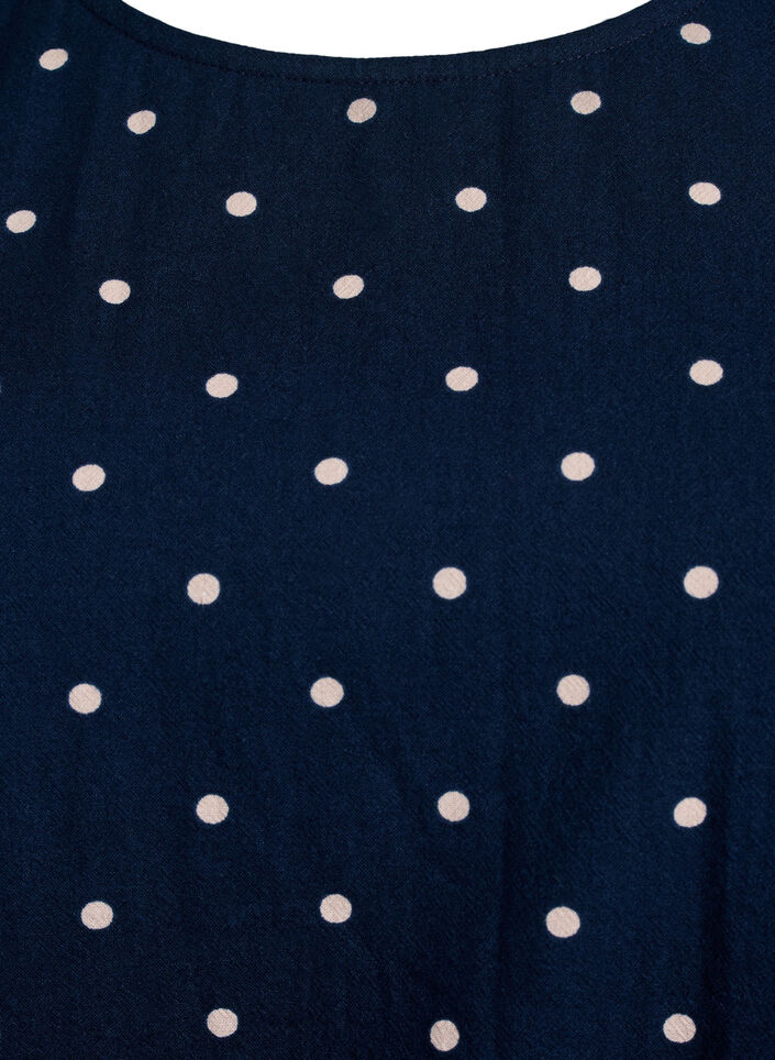 Katoenen blouse met print en korte mouwen, Blauw, Packshot image number 2