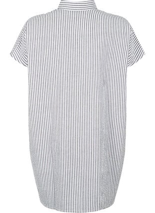 Chemise longue à rayures en coton, Black, Packshot image number 1