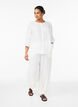 Chemisier en lin et viscose avec manches 3/4, Blanc, Model image number 1