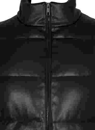 Doudoune ultra légère en simili-cuir, Black, Packshot image number 2