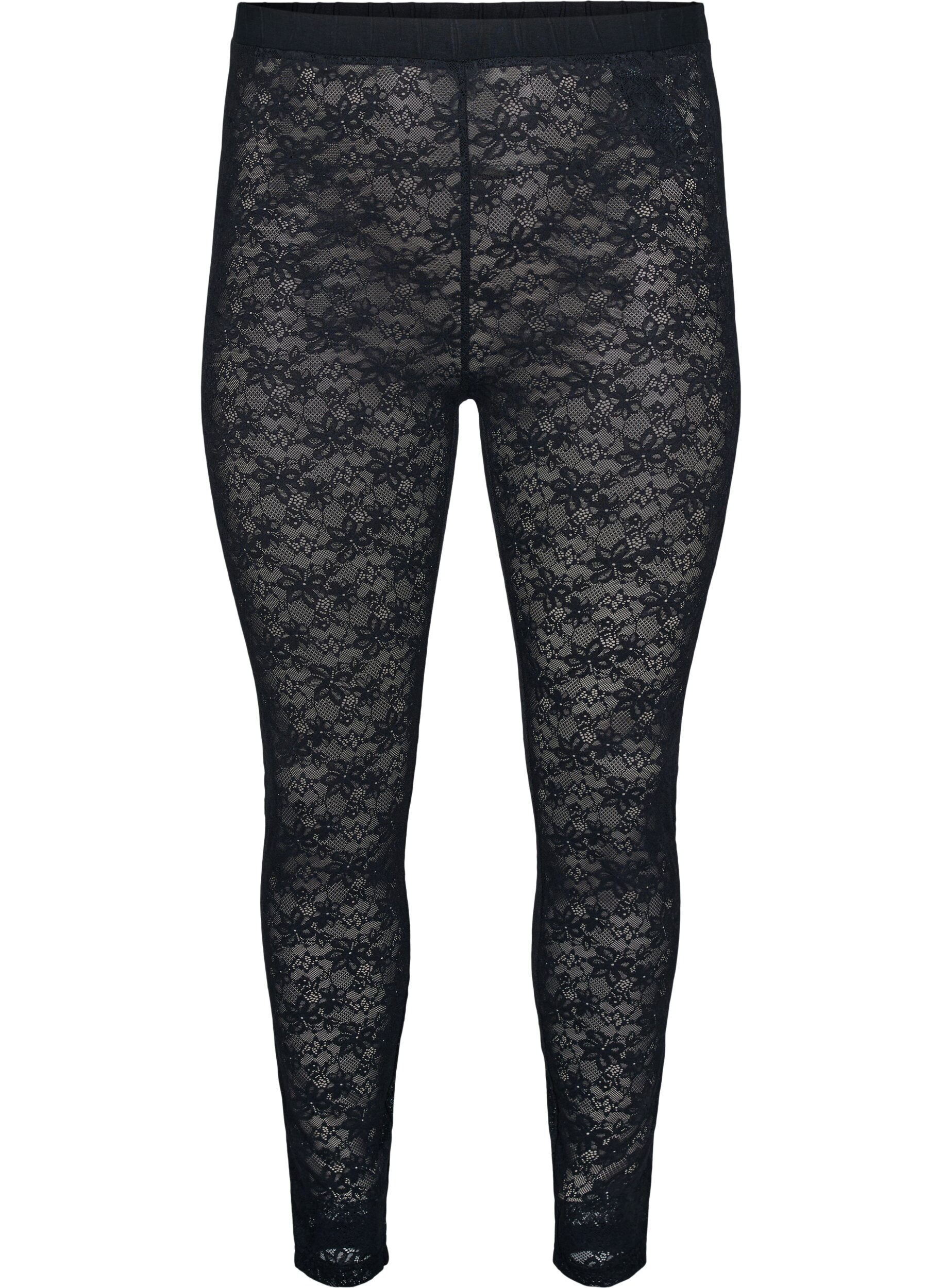 ZizziKantleggings, Zwart, Packshot image number 0