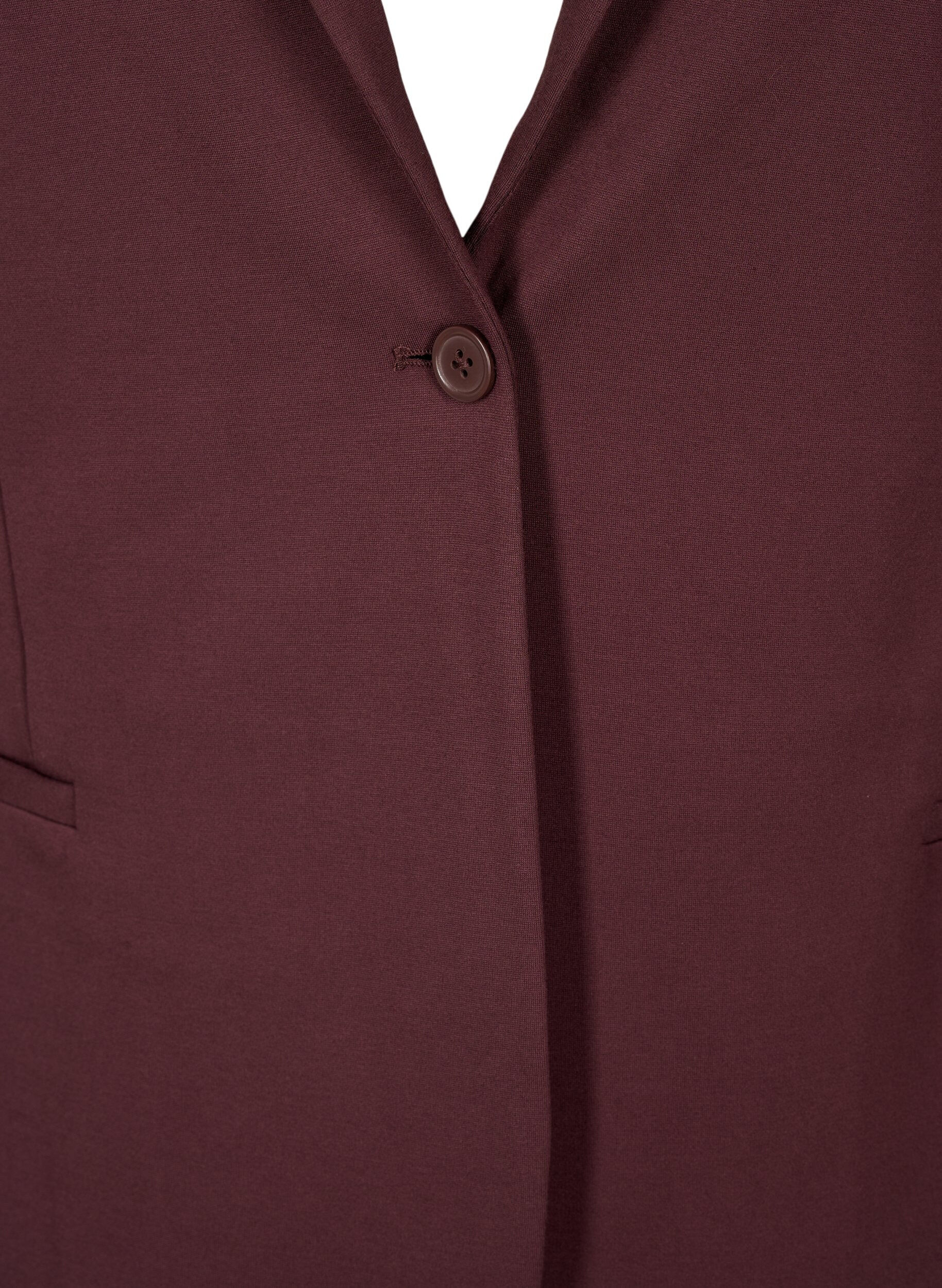 ZizziEenvoudige blazer met knoopsluiting, Donker Bordeaux, Packshot image number 2