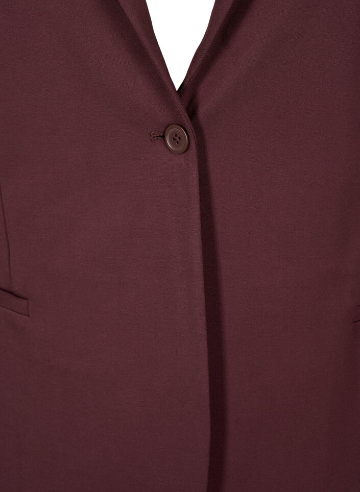 Blazer simple avec fermeture à boutons, Bordeaux foncé, Packshot image number 2