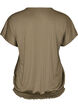 Blouse en jersey avec rayures textur&eacute;es et ourlet smock&eacute;, Marron, Packshot image number 1
