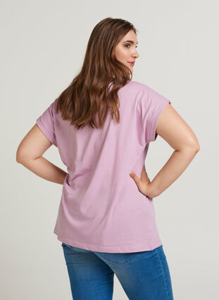 T-shirt en mélange coton, Lavender Mist Mel., Model image number 0