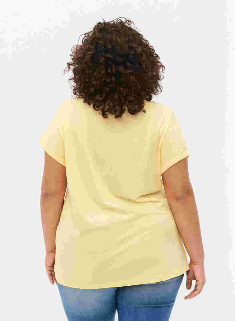 T-shirt met korte mouwen van katoenmix, Popcorn, Model image number 1