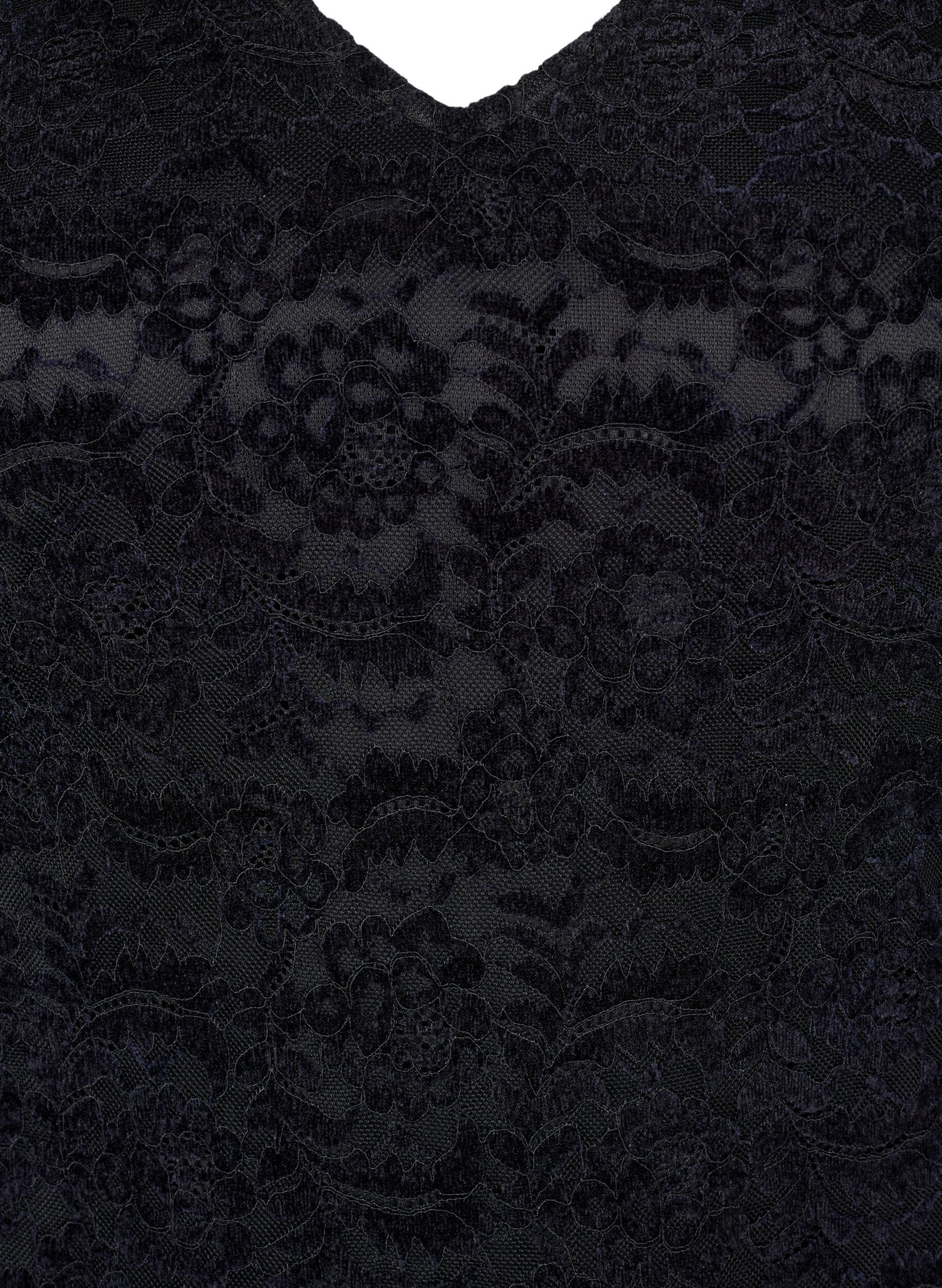 ZizziKanten bodystocking met lange mouwen, Black, Packshot image number 2