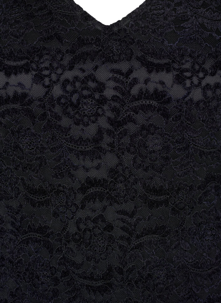 Kanten bodystocking met lange mouwen, Black, Packshot image number 2