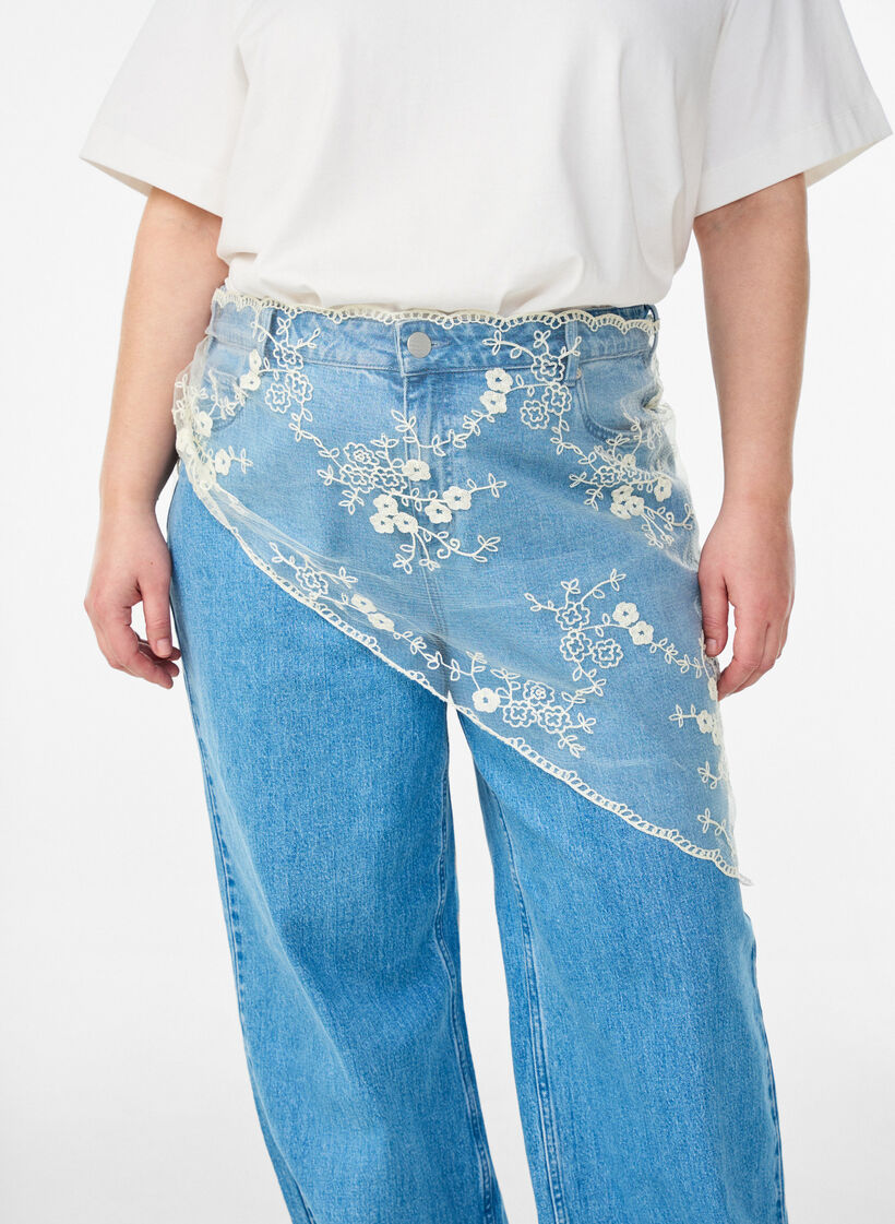 &Eacute;charpe triangulaire en dentelle, Beige, Model