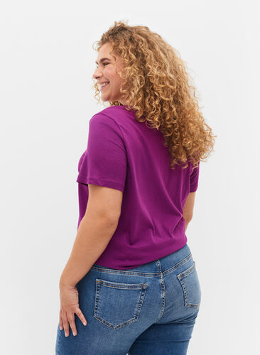 T-shirt en coton avec imprimé, Grape Juice, Model image number 1