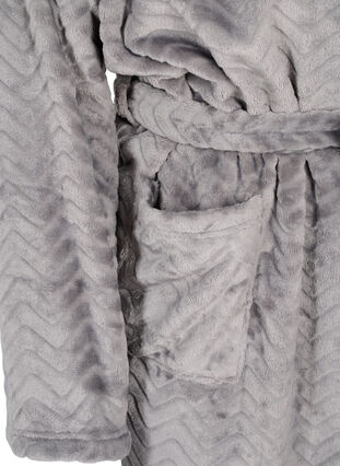 Peignoir court à motifs avec poches, Dark Grey, Packshot image number 3