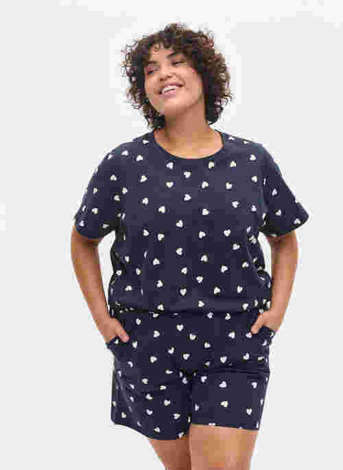 Pyjama T-shirt in katoen met korte mouwen
