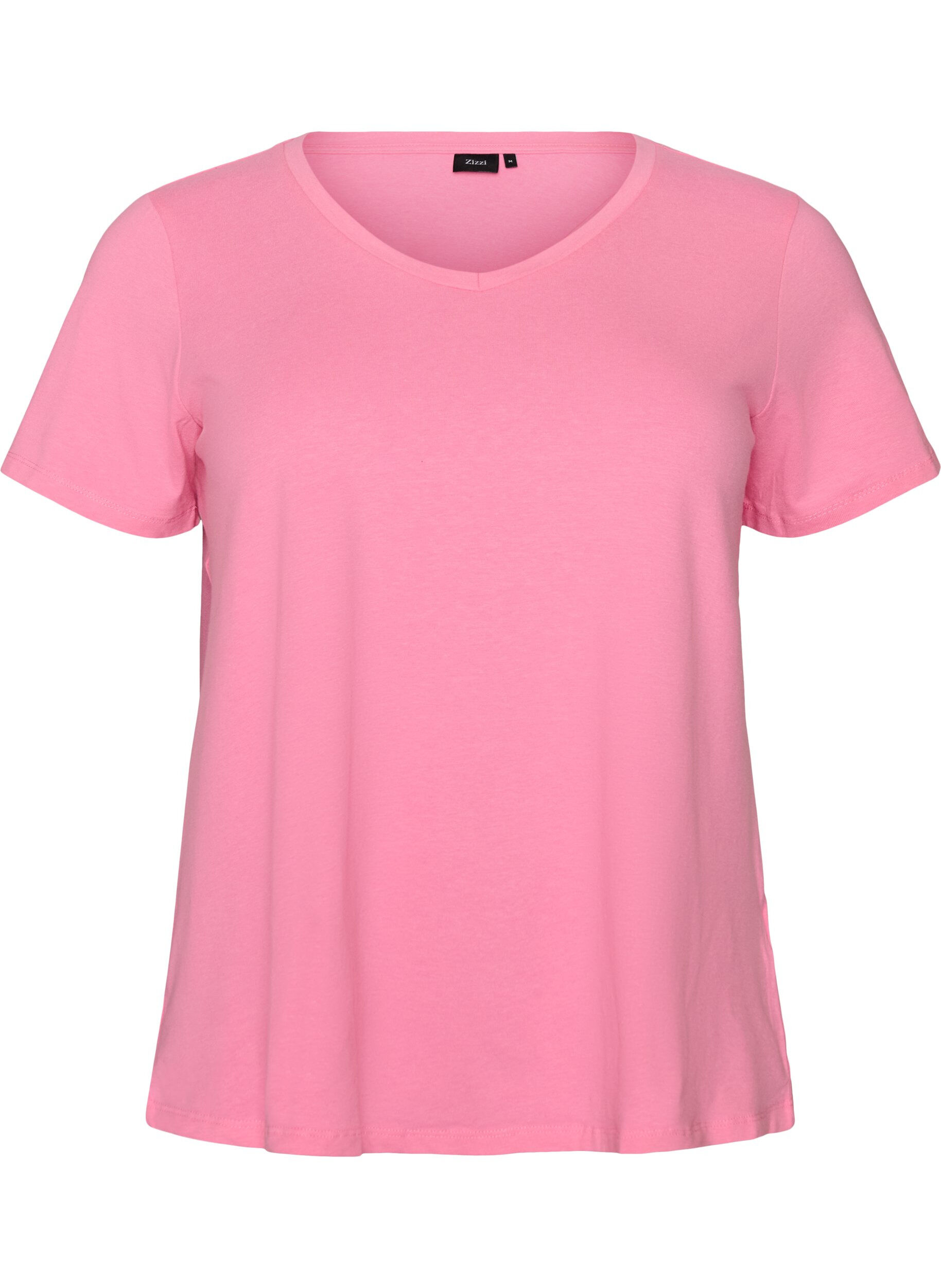 Basic t-shirt in effen kleur met katoen